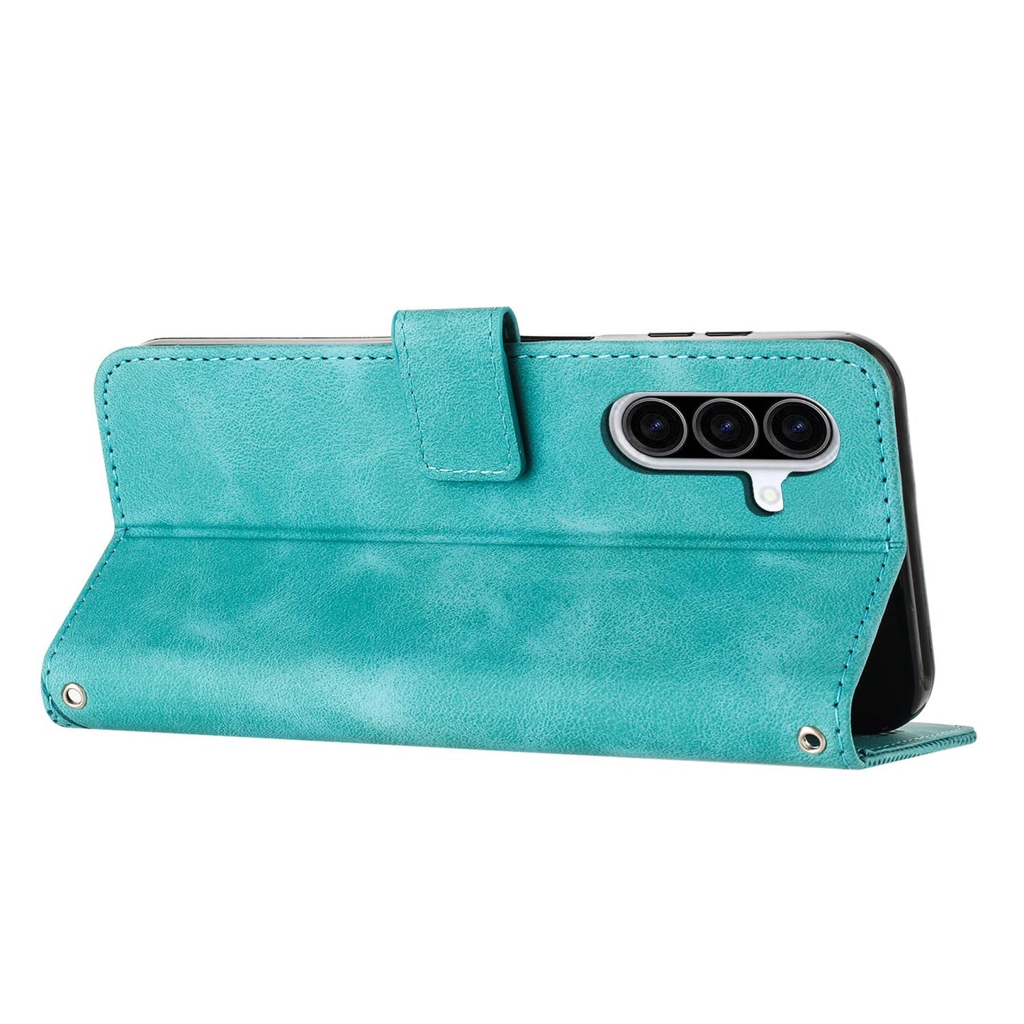 Samsung Galaxy A27 5G Dream Triangle Leather Wallet Phone Case with Lanyard, Card Slot, Cash Compartment, Foldable Kickstand, Shockproof PU TPU Protective Cover