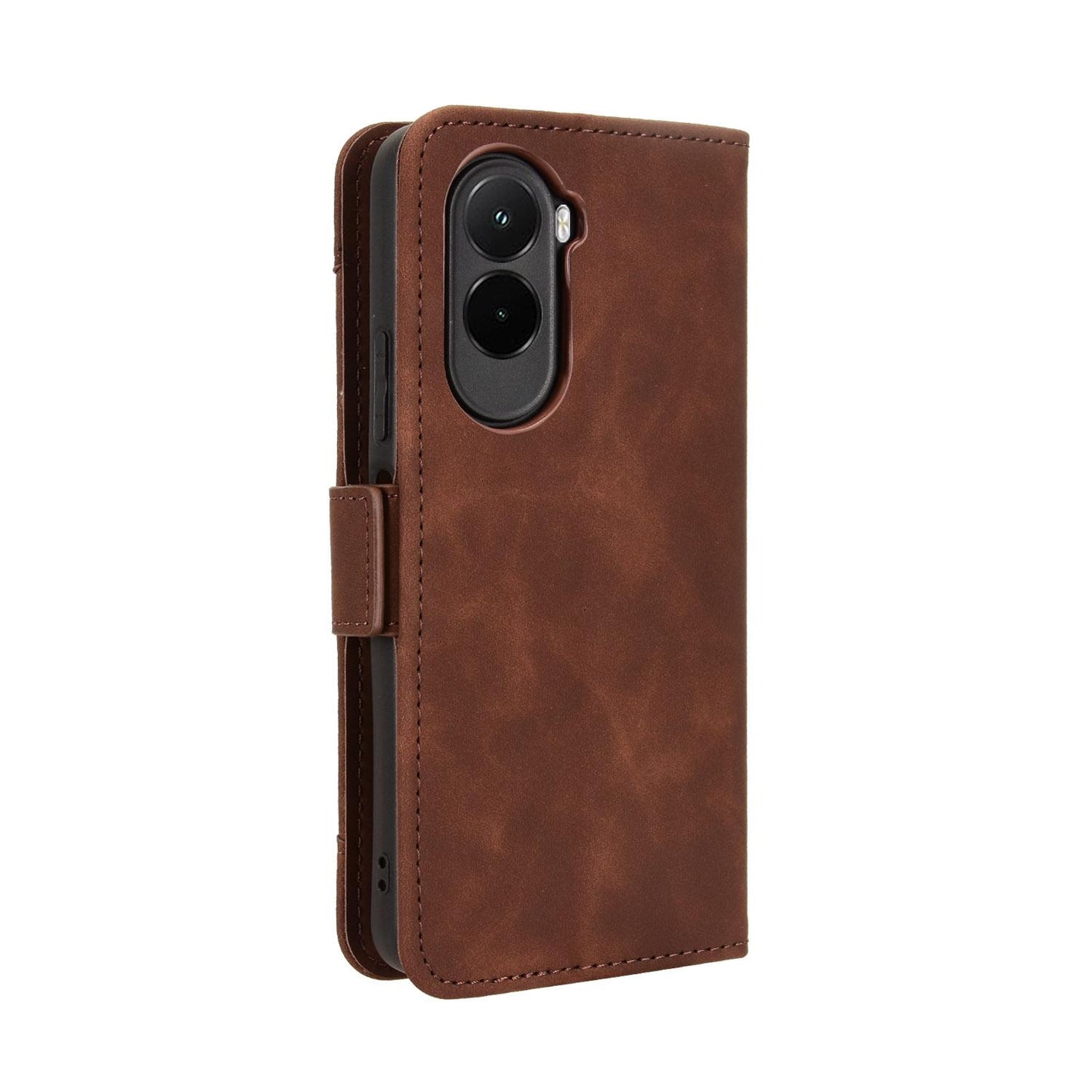 Xiaomi Poco M7 4G 169mm Skin Feel PU Leather Wallet Phone Case with Card Slots, Cash Pocket, Magnetic Closure, Built-In Stand, Full Protection TPU Cover