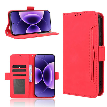 Xiaomi 17 Pro Max Skin Feel PU Leather Wallet Phone Case with Card Slots, Cash Pocket, Magnetic Closure, Built-In Stand, Full Protection TPU Cover