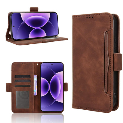 Xiaomi 17 Pro Max Skin Feel PU Leather Wallet Phone Case with Card Slots, Cash Pocket, Magnetic Closure, Built-In Stand, Full Protection TPU Cover