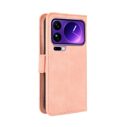 Xiaomi 17 Pro Skin Feel PU Leather Wallet Phone Case with Card Slots, Cash Pocket, Magnetic Closure, Built-In Stand, Full Protection TPU Cover