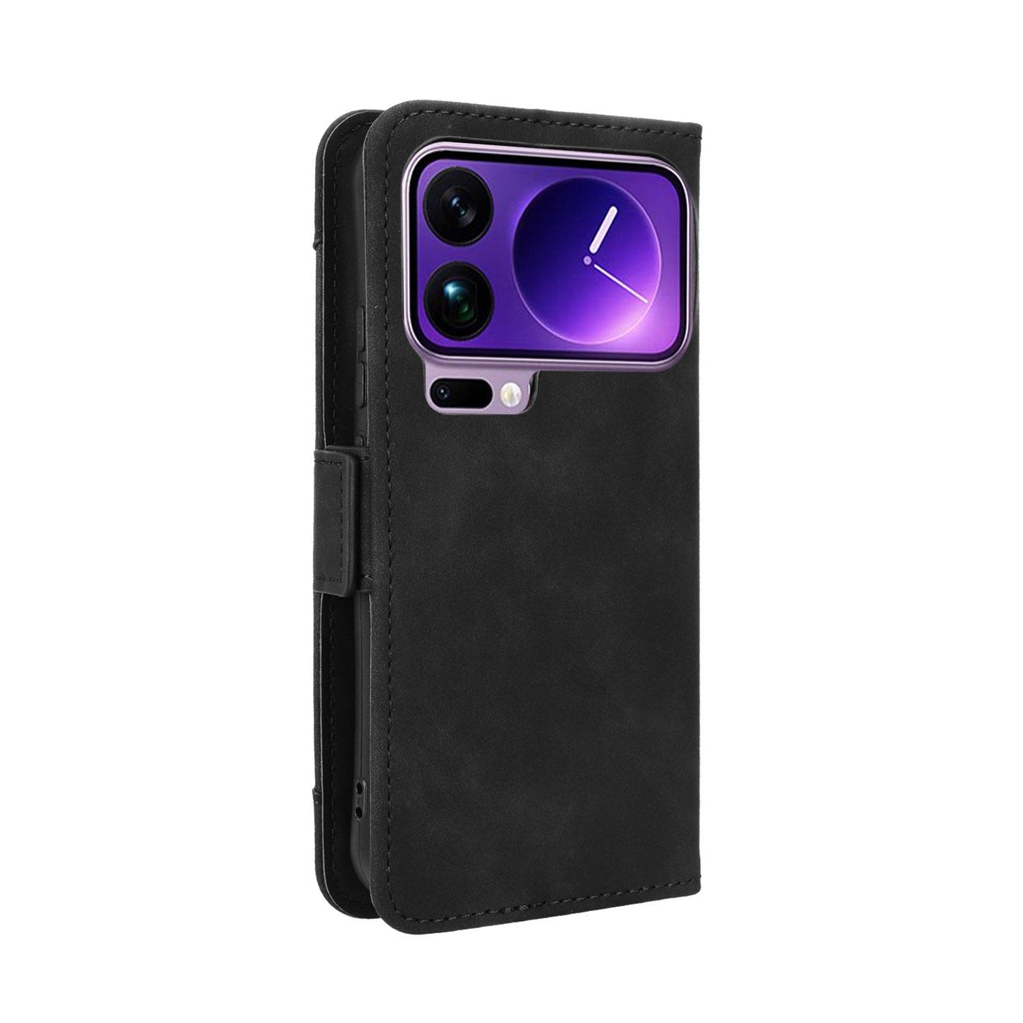 Xiaomi 17 Pro Skin Feel PU Leather Wallet Phone Case with Card Slots, Cash Pocket, Magnetic Closure, Built-In Stand, Full Protection TPU Cover