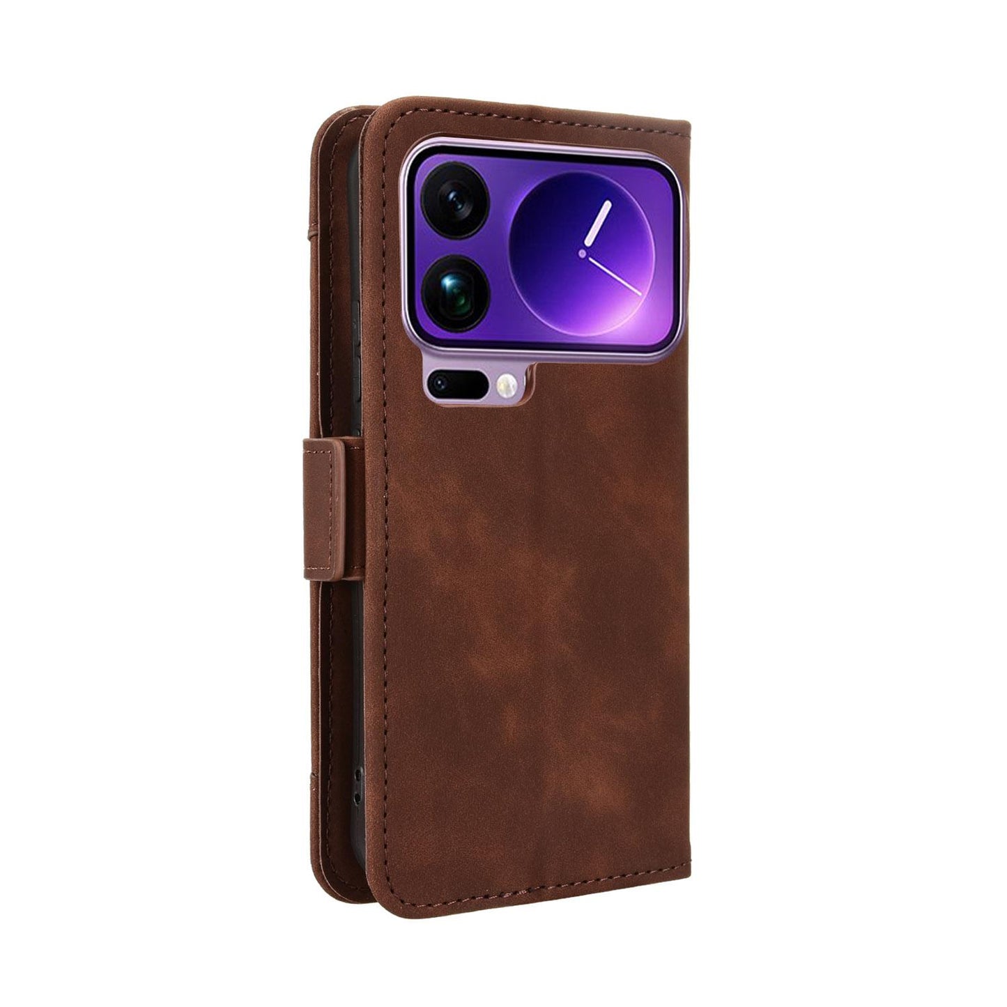 Xiaomi 17 Pro Skin Feel PU Leather Wallet Phone Case with Card Slots, Cash Pocket, Magnetic Closure, Built-In Stand, Full Protection TPU Cover