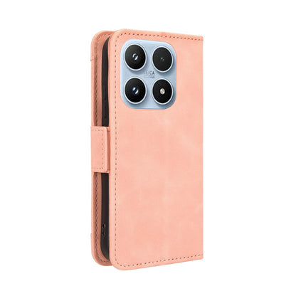 Xiaomi 17 Skin Feel PU Leather Wallet Phone Case with Card Slots, Cash Pocket, Magnetic Closure, Built-In Stand, Full Protection TPU Cover