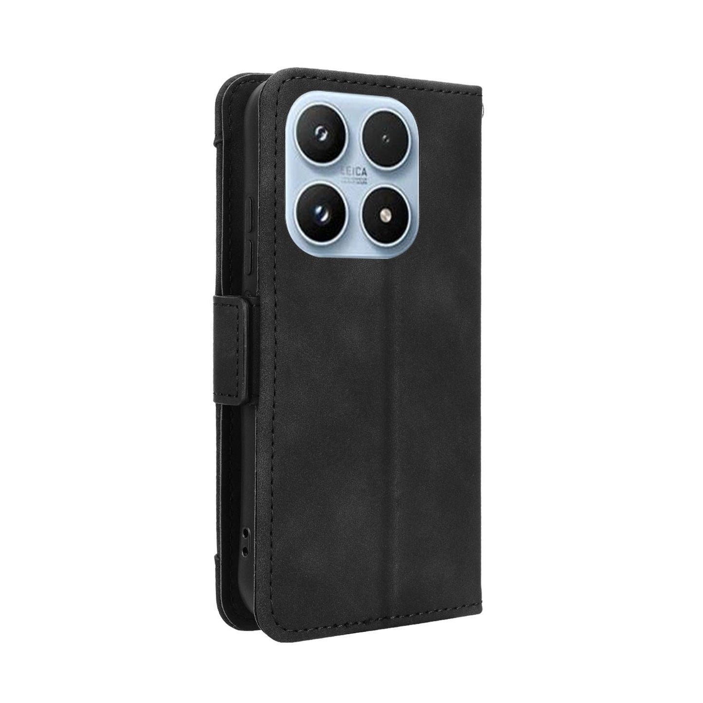 Xiaomi 17 Skin Feel PU Leather Wallet Phone Case with Card Slots, Cash Pocket, Magnetic Closure, Built-In Stand, Full Protection TPU Cover