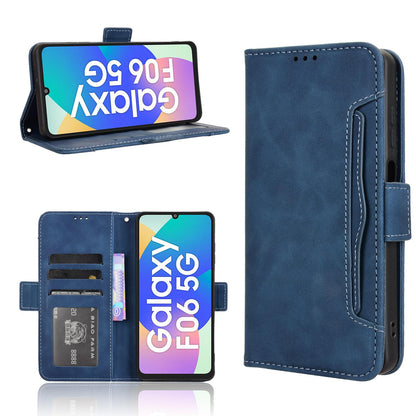 Samsung Galaxy M06 5G Skin Feel PU Leather Wallet Phone Case with Card Slots, Cash Pocket, Magnetic Closure, Built-In Stand, Full Protection TPU Cover