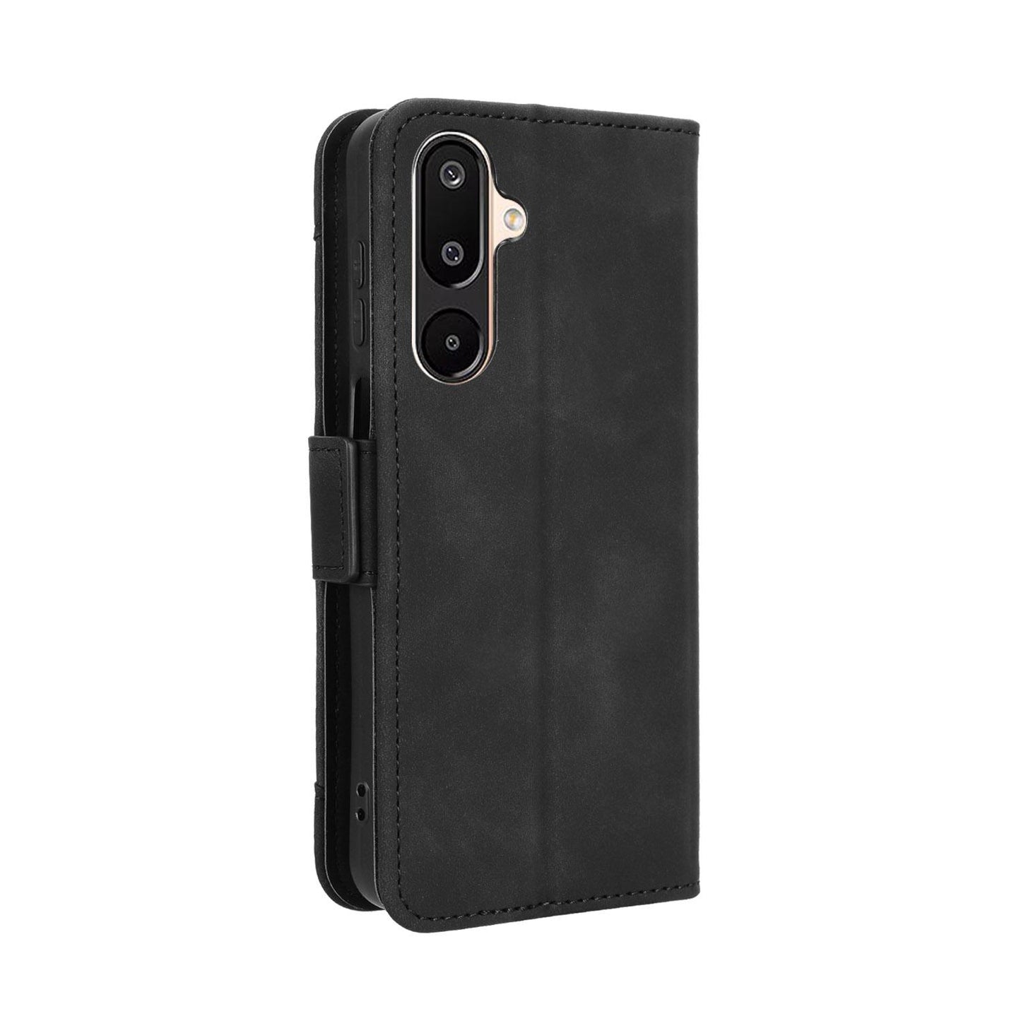 Samsung Galaxy M16 5G Skin Feel PU Leather Wallet Phone Case with Card Slots, Cash Pocket, Magnetic Closure, Built-In Stand, Full Protection TPU Cover
