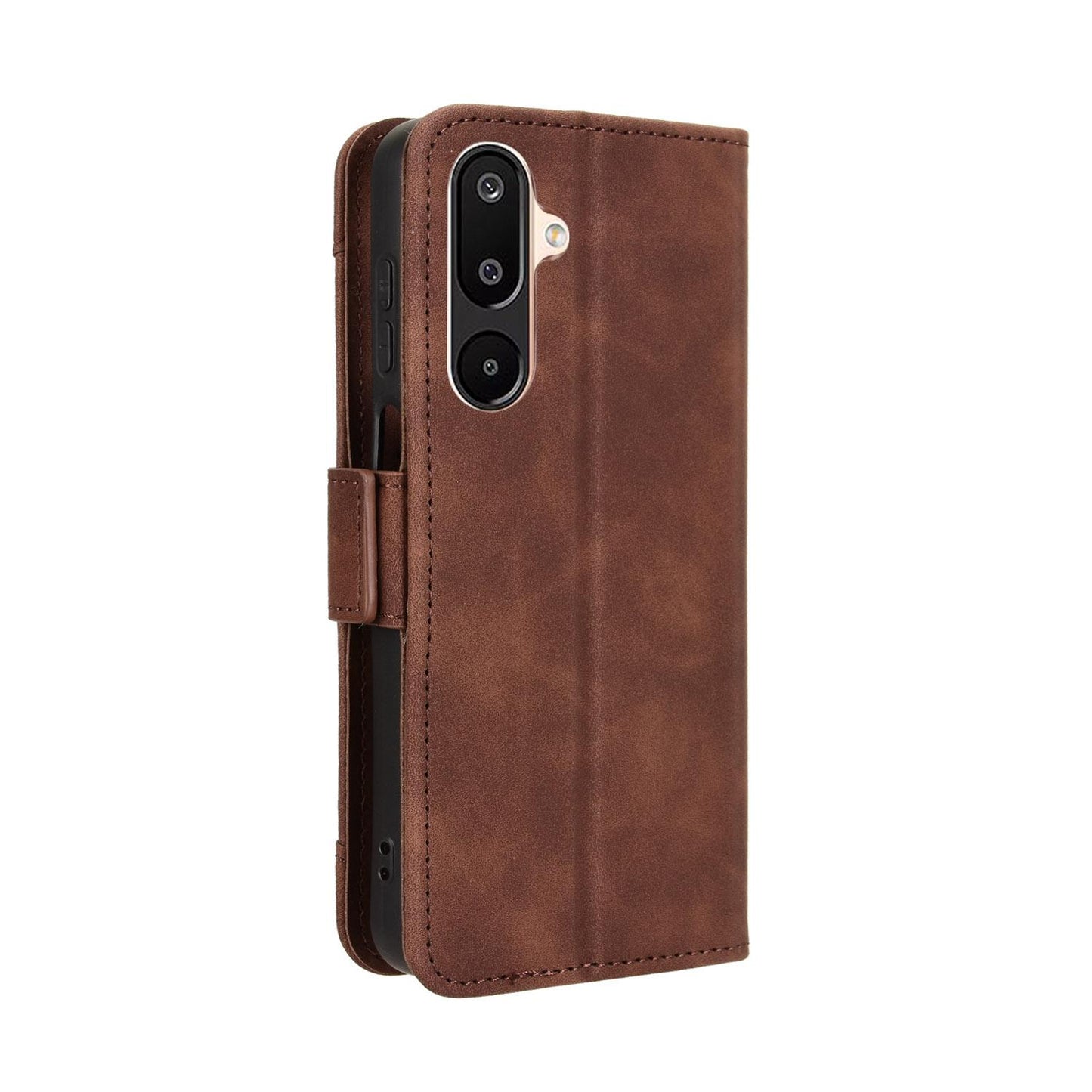 Samsung Galaxy M16 5G Skin Feel PU Leather Wallet Phone Case with Card Slots, Cash Pocket, Magnetic Closure, Built-In Stand, Full Protection TPU Cover