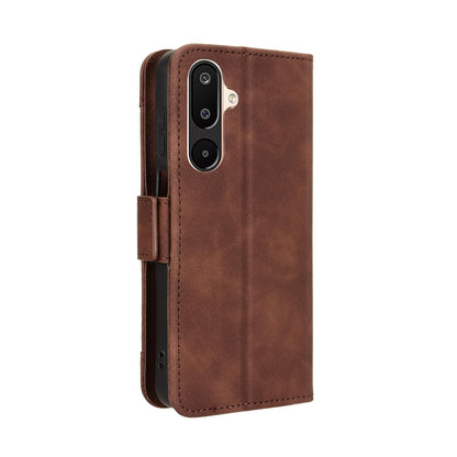 Samsung Galaxy M16 5G Skin Feel PU Leather Wallet Phone Case with Card Slots, Cash Pocket, Magnetic Closure, Built-In Stand, Full Protection TPU Cover