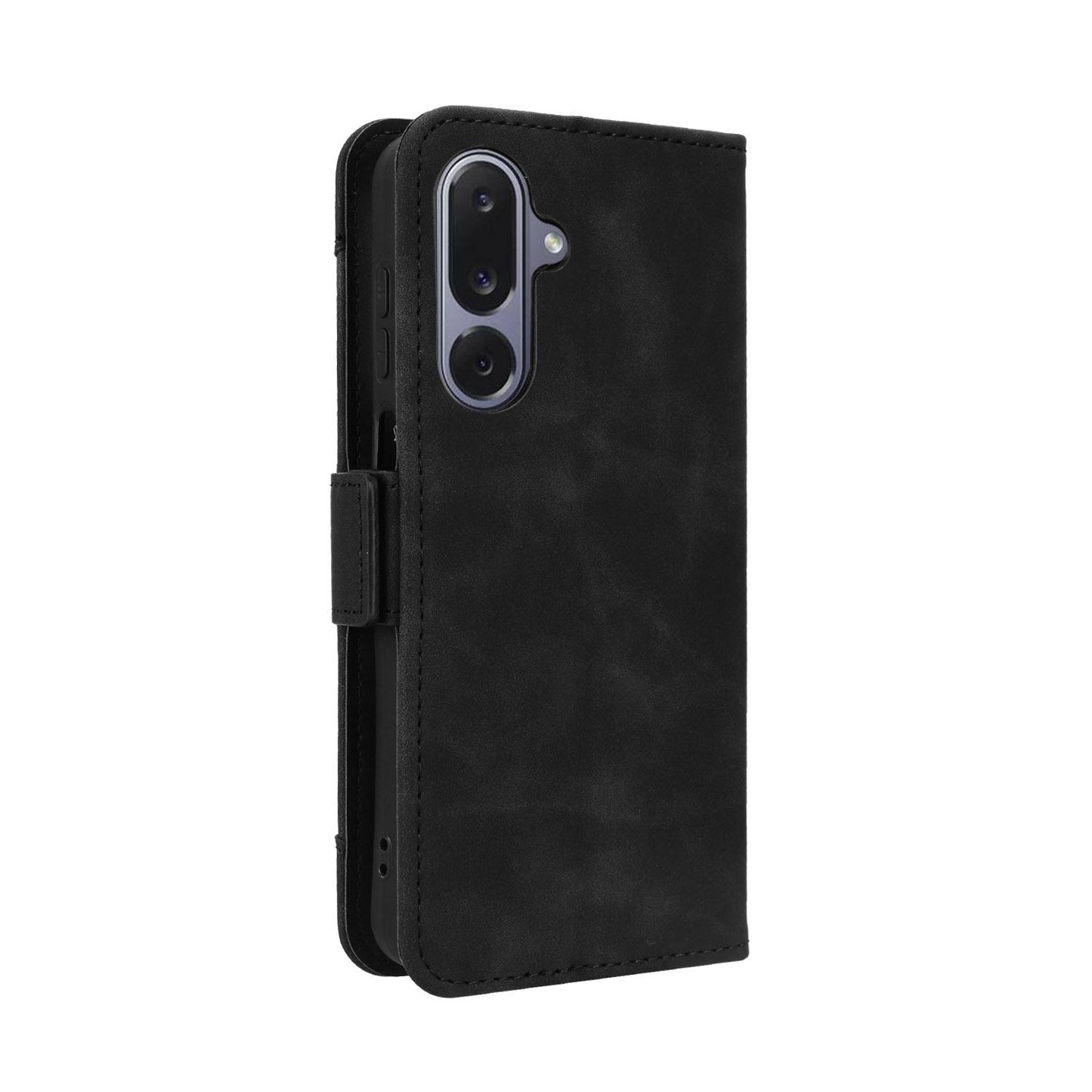 Samsung Galaxy M36 5G Skin Feel PU Leather Wallet Phone Case with Card Slots, Cash Pocket, Magnetic Closure, Built-In Stand, Full Protection TPU Cover