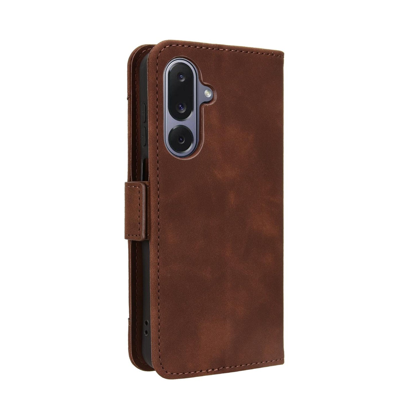 Samsung Galaxy M36 5G Skin Feel PU Leather Wallet Phone Case with Card Slots, Cash Pocket, Magnetic Closure, Built-In Stand, Full Protection TPU Cover