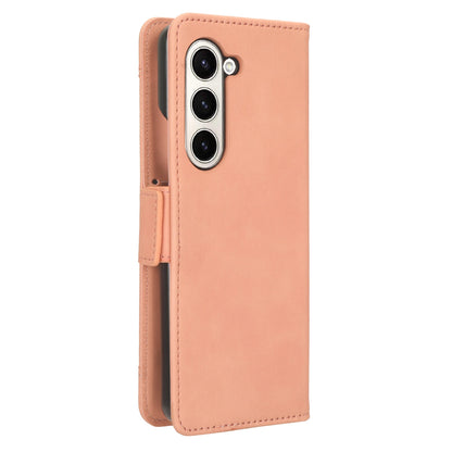 Samsung Galaxy Z Fold6 Skin Feel PU Leather Wallet Phone Case with Card Slots, Cash Pocket, Magnetic Closure, Built-In Stand, Full Protection TPU Cover