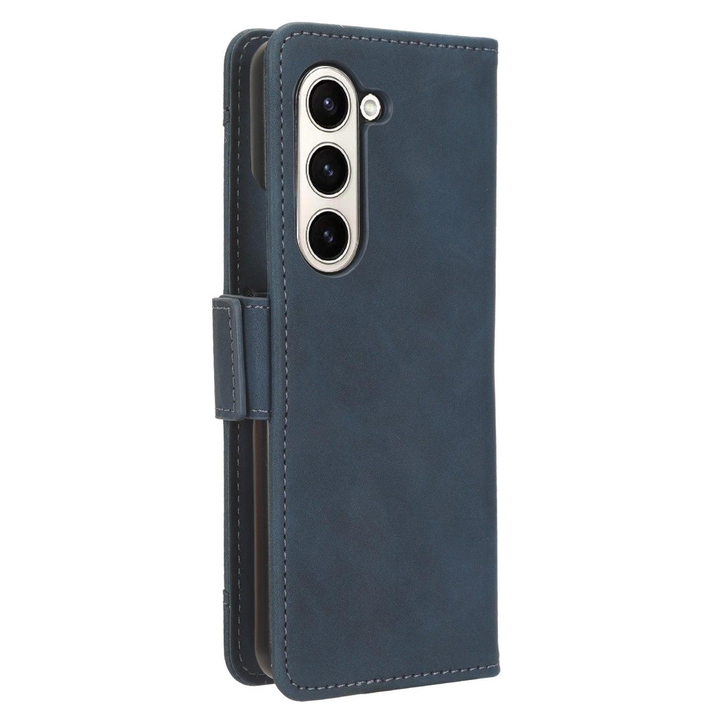 Samsung Galaxy Z Fold6 Skin Feel PU Leather Wallet Phone Case with Card Slots, Cash Pocket, Magnetic Closure, Built-In Stand, Full Protection TPU Cover