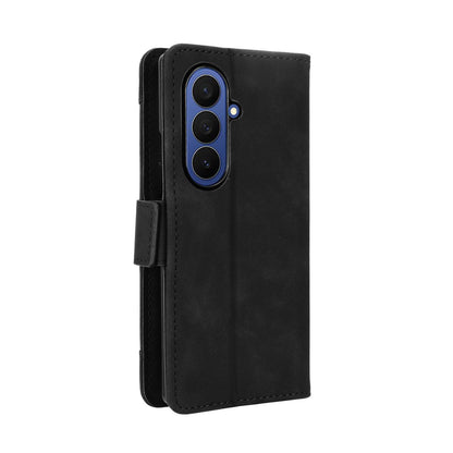 Samsung Galaxy Z Fold7 Skin Feel PU Leather Wallet Phone Case with Card Slots, Cash Pocket, Magnetic Closure, Built-In Stand, Full Protection TPU Cover