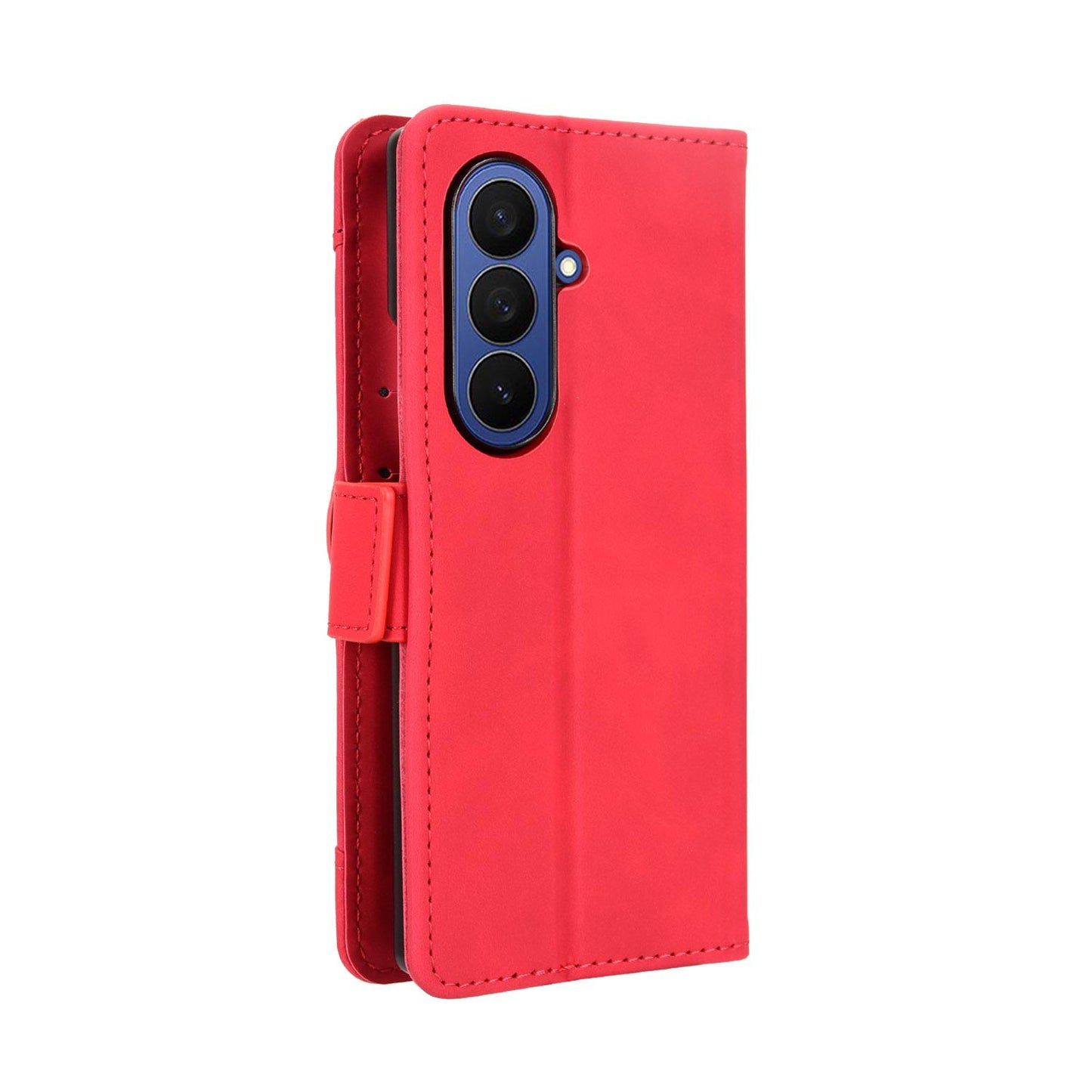Samsung Galaxy Z Fold7 Skin Feel PU Leather Wallet Phone Case with Card Slots, Cash Pocket, Magnetic Closure, Built-In Stand, Full Protection TPU Cover