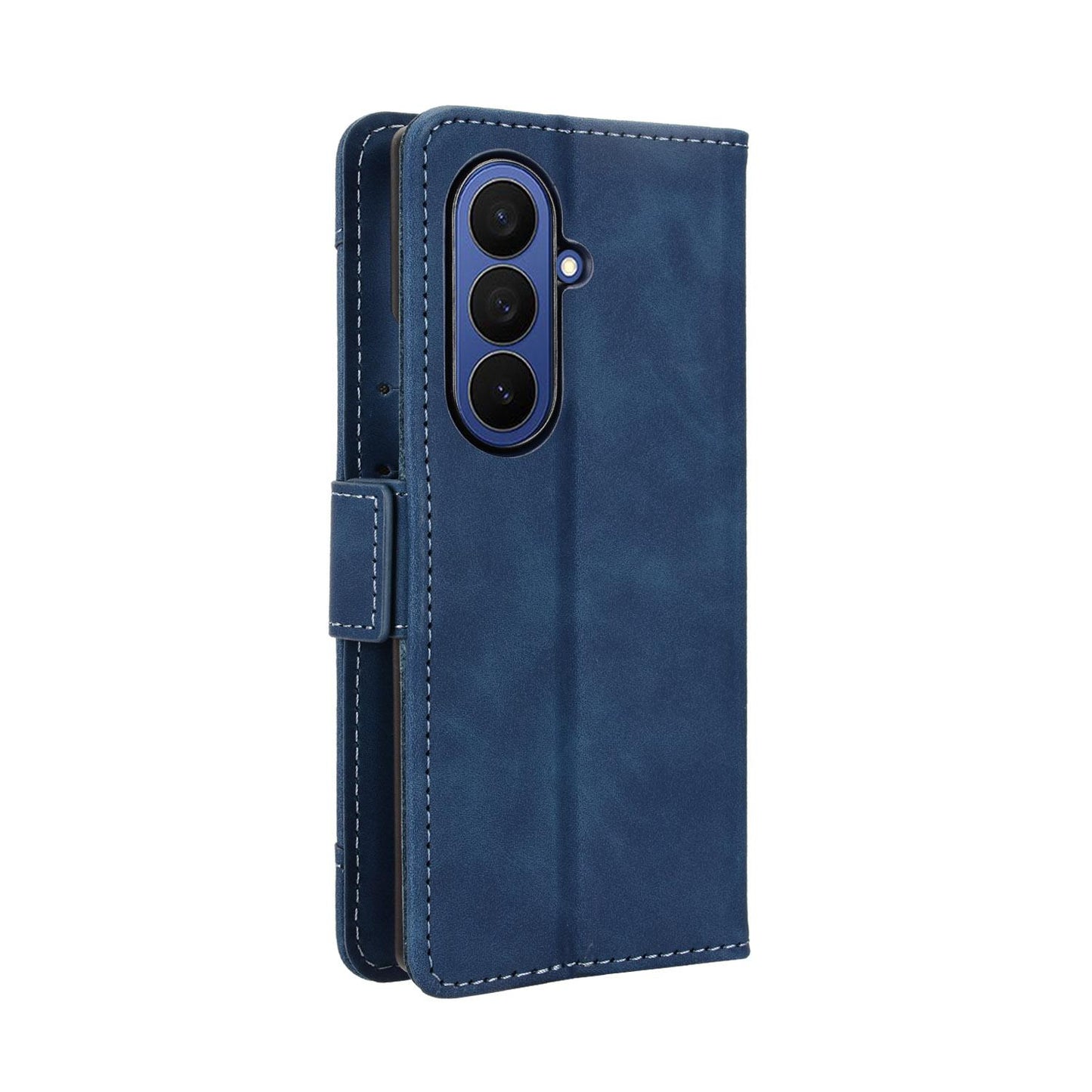 Samsung Galaxy Z Fold7 Skin Feel PU Leather Wallet Phone Case with Card Slots, Cash Pocket, Magnetic Closure, Built-In Stand, Full Protection TPU Cover