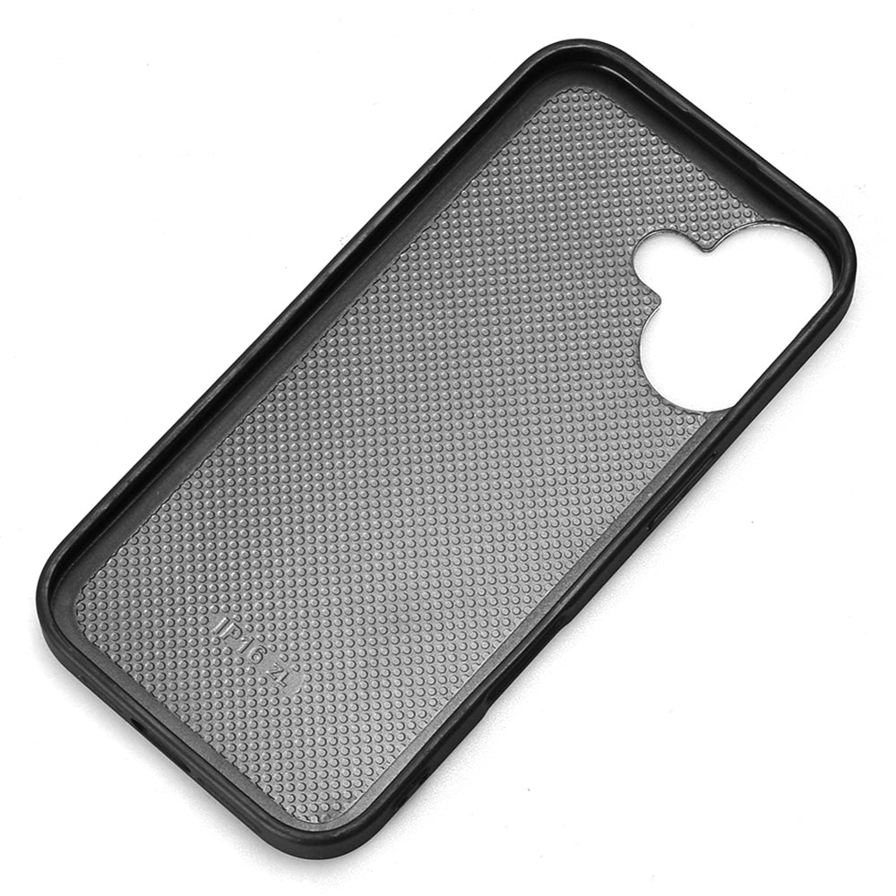 Apple iPhone 16 Cow Pattern Sewing Back Cover Phone Case - Premium PU Leather Texture PC + TPU Shockproof Protective Case, Scratch Resistant Slim Lightweight Anti-Fingerprint Full Coverage Mobile Cover