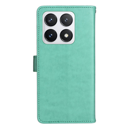 For Xiaomi 14T Pro Cat and Bee Embossed Flip Leather Phone Case Wallet Cover with Card Slots Cash Pocket Magnetic Stand Protective Shockproof TPU PU Leather Case with Wrist Strap