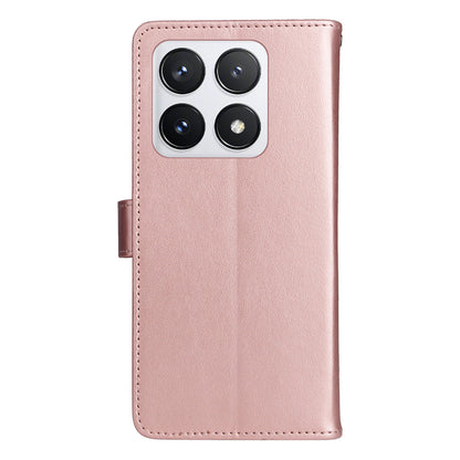 For Xiaomi 14T Pro Cat and Bee Embossed Flip Leather Phone Case Wallet Cover with Card Slots Cash Pocket Magnetic Stand Protective Shockproof TPU PU Leather Case with Wrist Strap