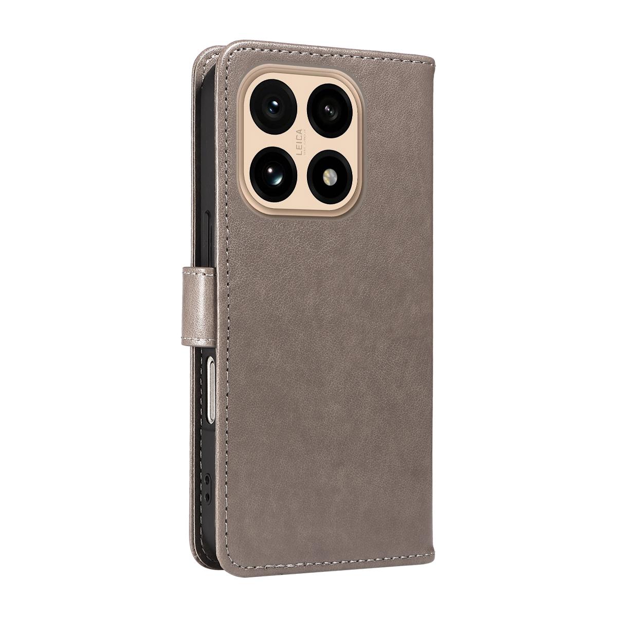 For Xiaomi 15T 5G Cat and Bee Embossed Flip Leather Phone Case Wallet Cover with Card Slots Cash Pocket Magnetic Stand Protective Shockproof TPU PU Leather Case with Wrist Strap