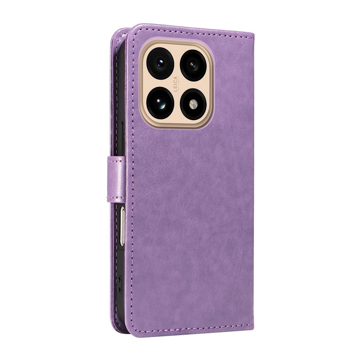 For Xiaomi 15T 5G Cat and Bee Embossed Flip Leather Phone Case Wallet Cover with Card Slots Cash Pocket Magnetic Stand Protective Shockproof TPU PU Leather Case with Wrist Strap