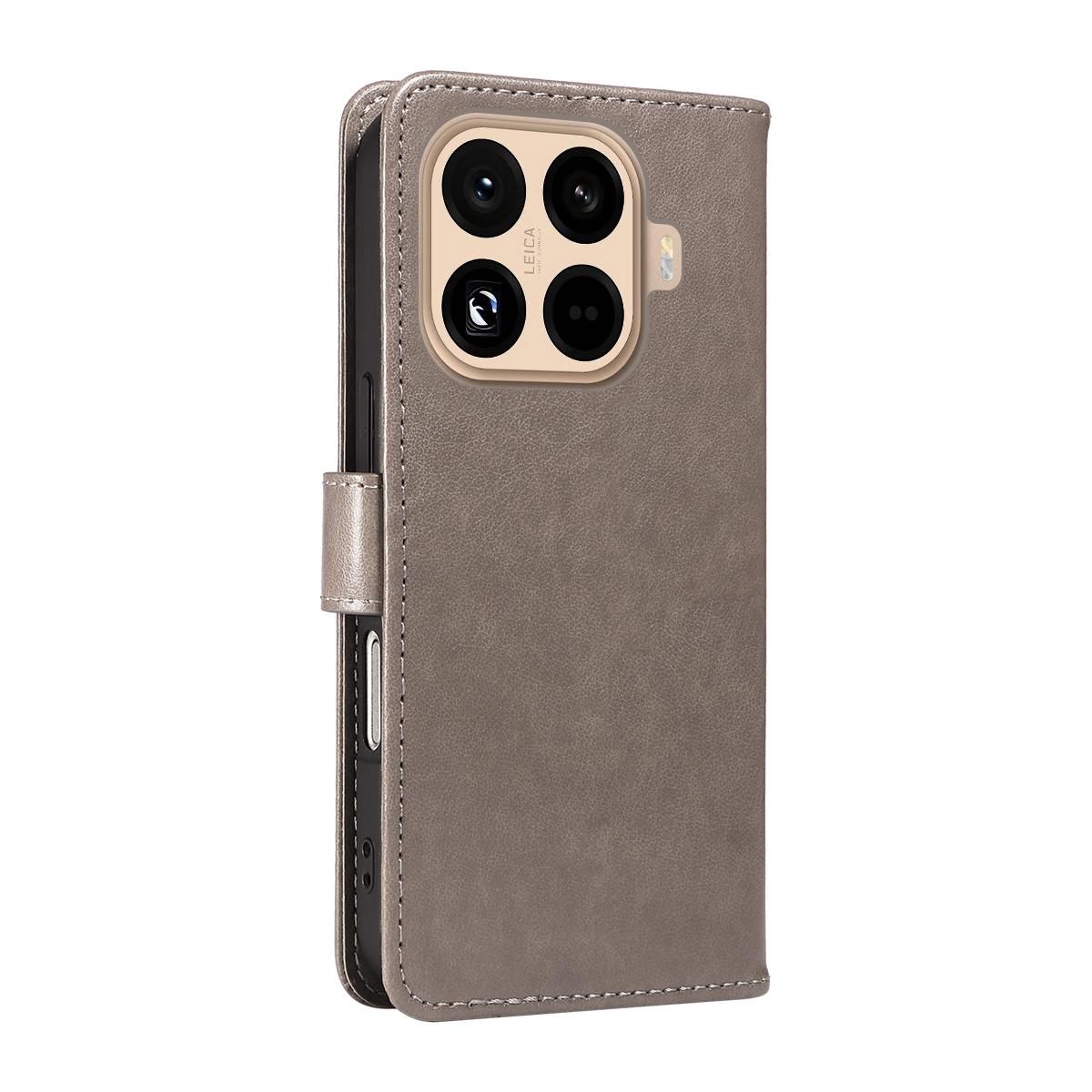 For Xiaomi 15T Pro 5G Cat and Bee Embossed Flip Leather Phone Case Wallet Cover with Card Slots Cash Pocket Magnetic Stand Protective Shockproof TPU PU Leather Case with Wrist Strap