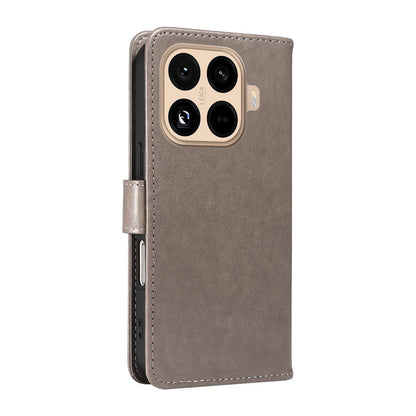 For Xiaomi 15T Pro 5G Cat and Bee Embossed Flip Leather Phone Case Wallet Cover with Card Slots Cash Pocket Magnetic Stand Protective Shockproof TPU PU Leather Case with Wrist Strap