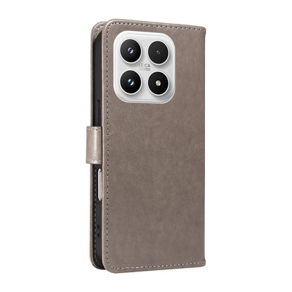 For Xiaomi 17 Cat and Bee Embossed Flip Leather Phone Case Wallet Cover with Card Slots Cash Pocket Magnetic Stand Protective Shockproof TPU PU Leather Case with Wrist Strap