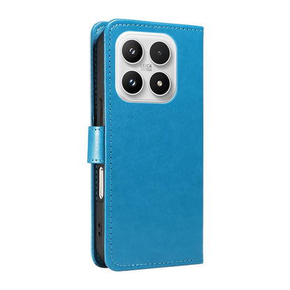 For Xiaomi 17 Cat and Bee Embossed Flip Leather Phone Case Wallet Cover with Card Slots Cash Pocket Magnetic Stand Protective Shockproof TPU PU Leather Case with Wrist Strap