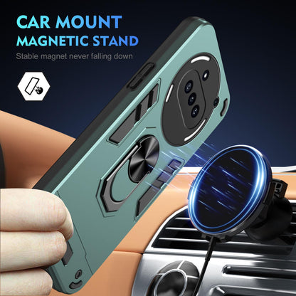 Nothing Phone 3a Shockproof Metal Ring Holder Phone Case with 360 degrees Rotating Kickstand, Ultra Slim Protective Cover, Raised Camera Guard, PC Silicone Armour Shell, Anti-Scratch Back & Edge Protection