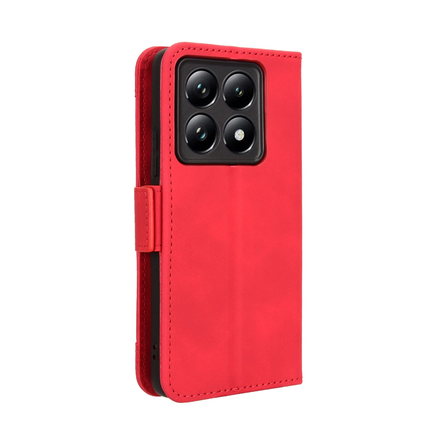 Xiaomi 14T Pro Skin Feel PU Leather Wallet Phone Case with Card Slots, Cash Pocket, Magnetic Closure, Built-In Stand, Full Protection TPU Cover