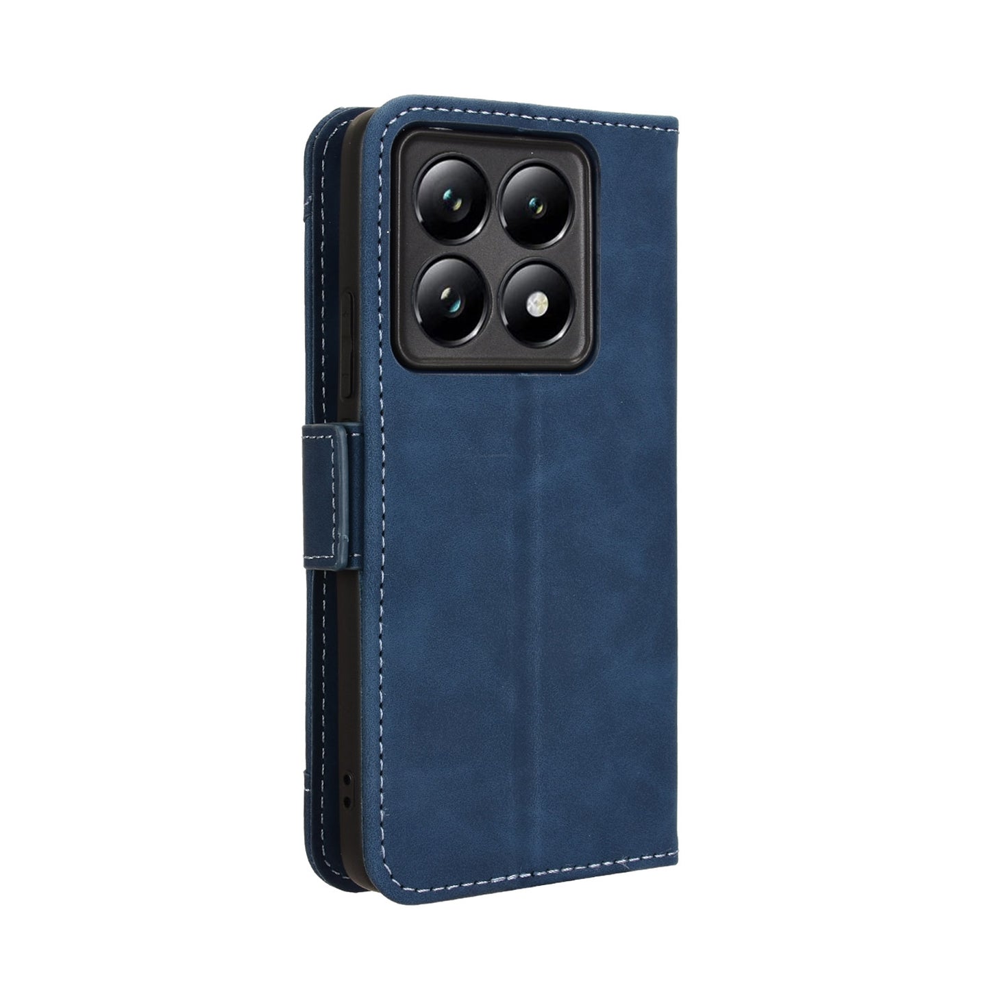 Xiaomi 14T Pro Skin Feel PU Leather Wallet Phone Case with Card Slots, Cash Pocket, Magnetic Closure, Built-In Stand, Full Protection TPU Cover
