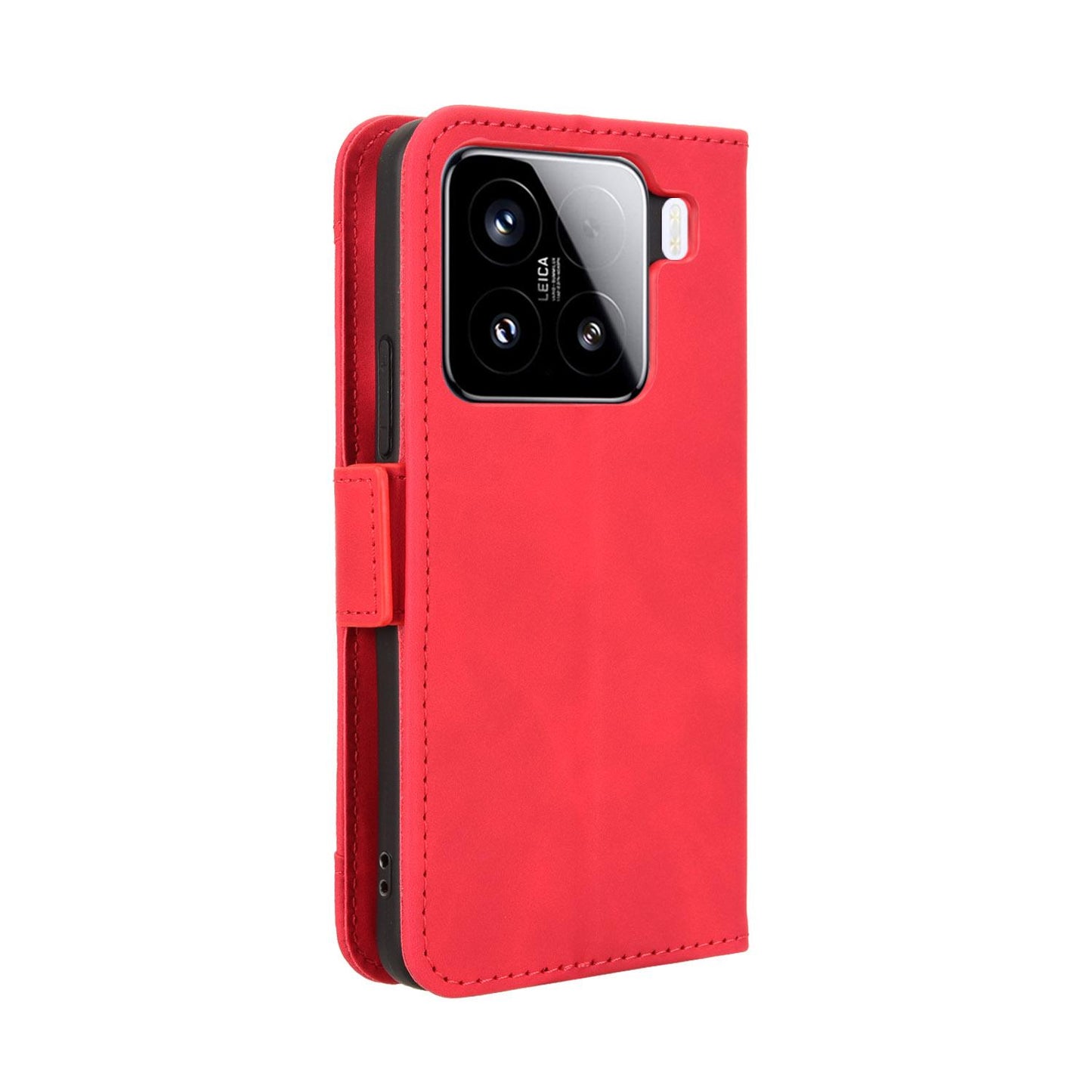 Xiaomi 15 Skin Feel PU Leather Wallet Phone Case with Card Slots, Cash Pocket, Magnetic Closure, Built-In Stand, Full Protection TPU Cover