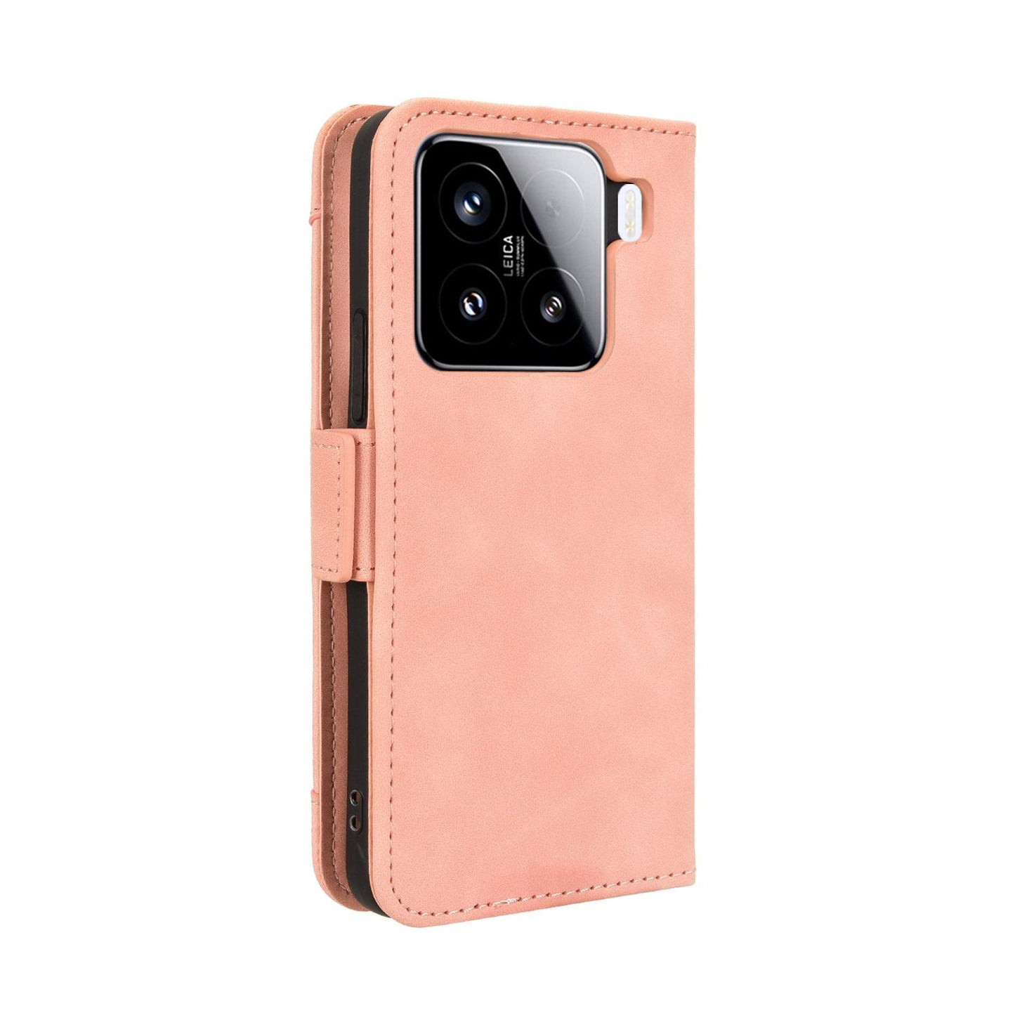 Xiaomi 15 Pro Skin Feel PU Leather Wallet Phone Case with Card Slots, Cash Pocket, Magnetic Closure, Built-In Stand, Full Protection TPU Cover