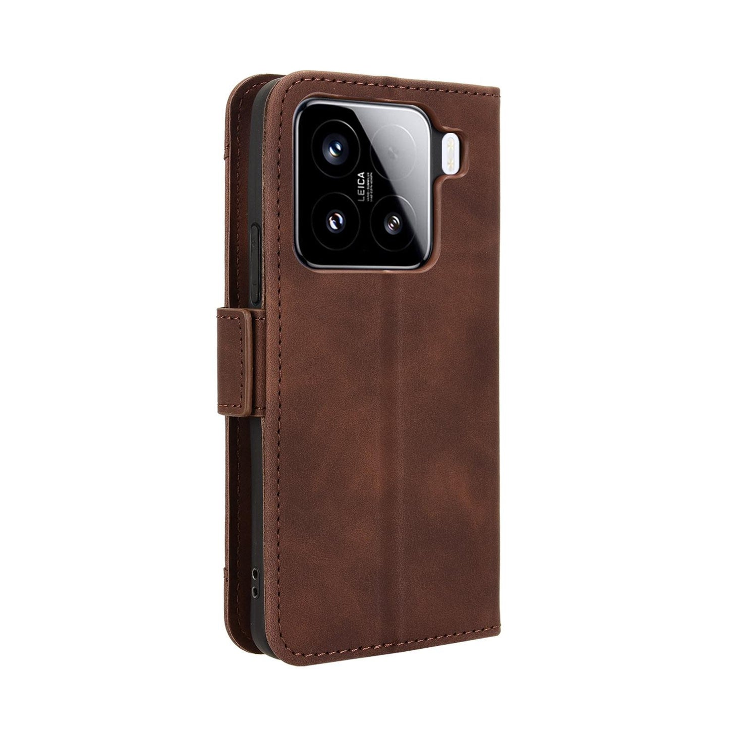 Xiaomi 15 Pro Skin Feel PU Leather Wallet Phone Case with Card Slots, Cash Pocket, Magnetic Closure, Built-In Stand, Full Protection TPU Cover
