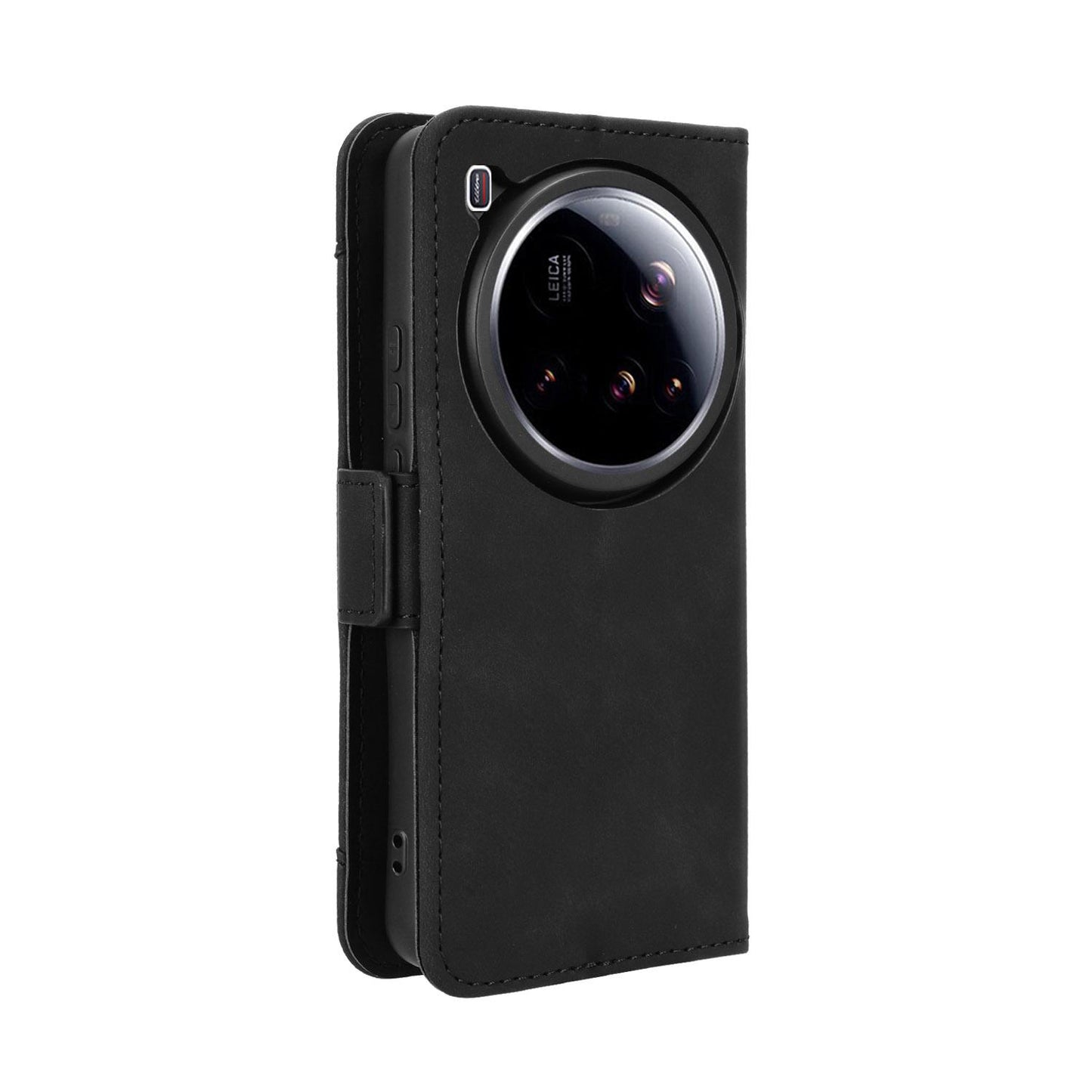 Xiaomi 15 Ultra Skin Feel PU Leather Wallet Phone Case with Card Slots, Cash Pocket, Magnetic Closure, Built-In Stand, Full Protection TPU Cover