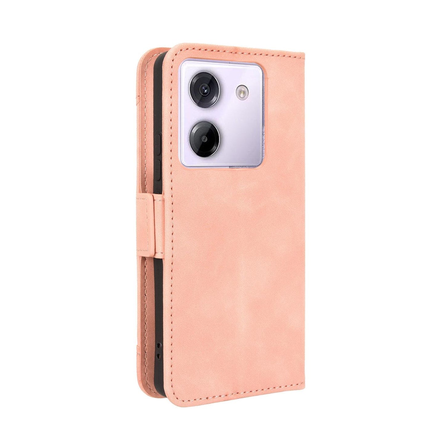 Xiaomi Poco M7 Pro 5G Skin Feel PU Leather Wallet Phone Case with Card Slots, Cash Pocket, Magnetic Closure, Built-In Stand, Full Protection TPU Cover