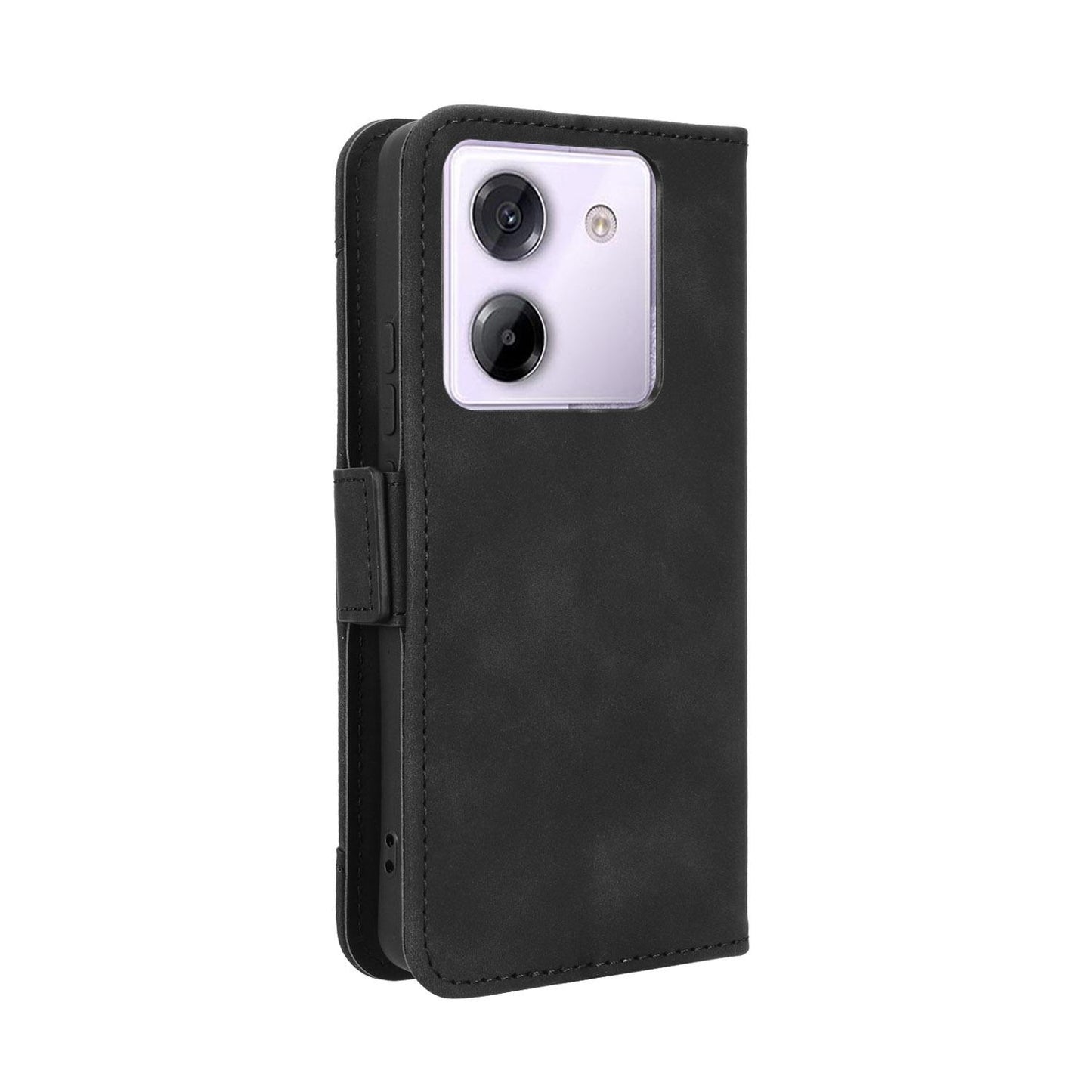 Xiaomi Poco M7 Pro 5G Skin Feel PU Leather Wallet Phone Case with Card Slots, Cash Pocket, Magnetic Closure, Built-In Stand, Full Protection TPU Cover