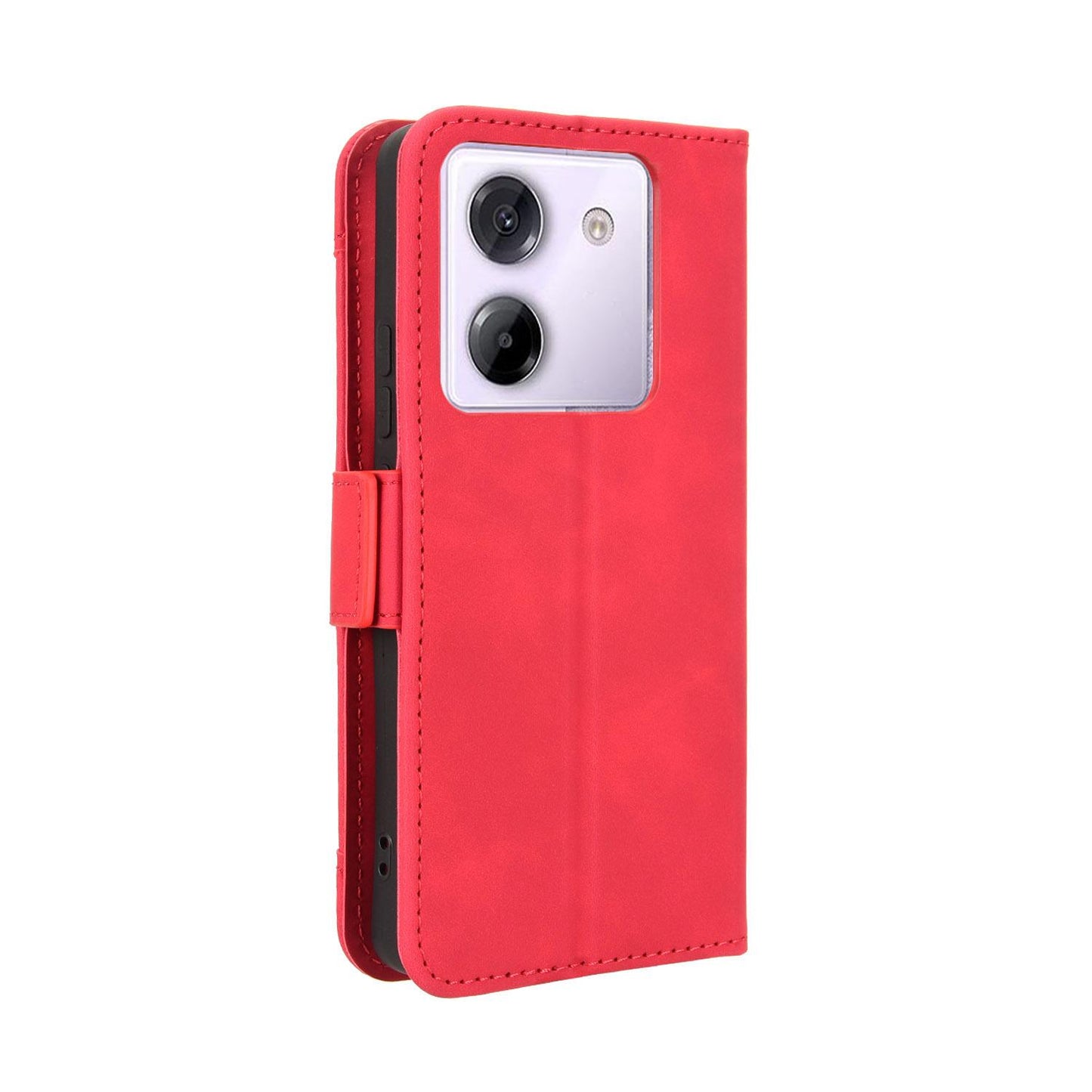 Xiaomi Poco M7 Pro 5G Skin Feel PU Leather Wallet Phone Case with Card Slots, Cash Pocket, Magnetic Closure, Built-In Stand, Full Protection TPU Cover