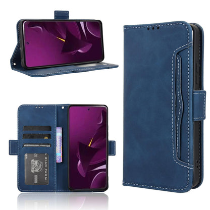 Xiaomi Poco M7 Pro 5G Skin Feel PU Leather Wallet Phone Case with Card Slots, Cash Pocket, Magnetic Closure, Built-In Stand, Full Protection TPU Cover