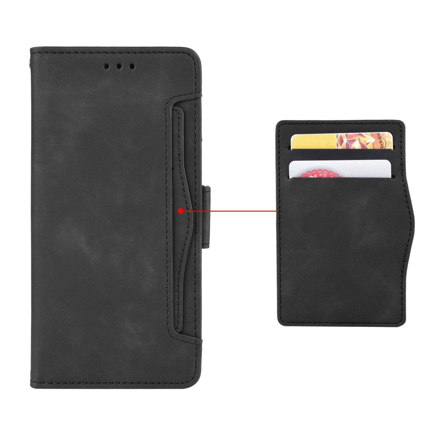 Xiaomi Poco C71 Skin Feel PU Leather Wallet Phone Case with Card Slots, Cash Pocket, Magnetic Closure, Built-In Stand, Full Protection TPU Cover