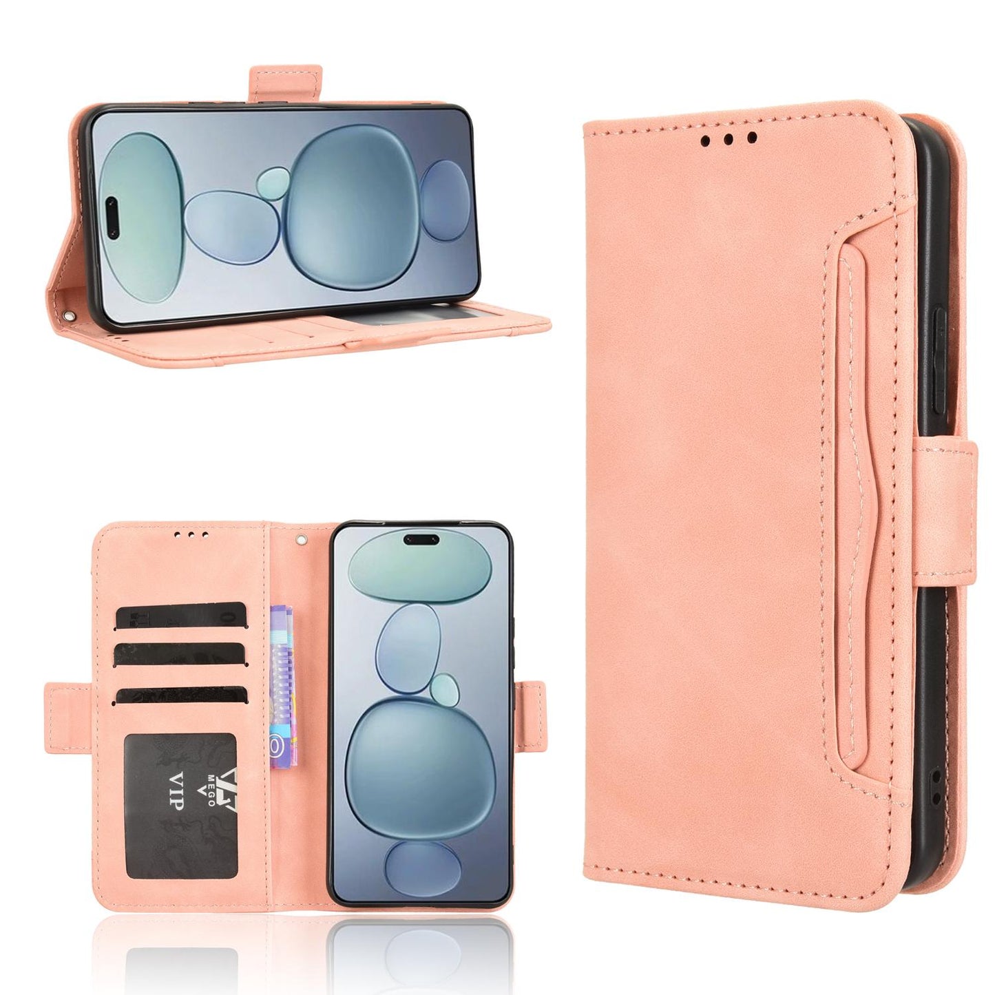Xiaomi Civi 5 Pro 5G Skin Feel PU Leather Wallet Phone Case with Card Slots, Cash Pocket, Magnetic Closure, Built-In Stand, Full Protection TPU Cover