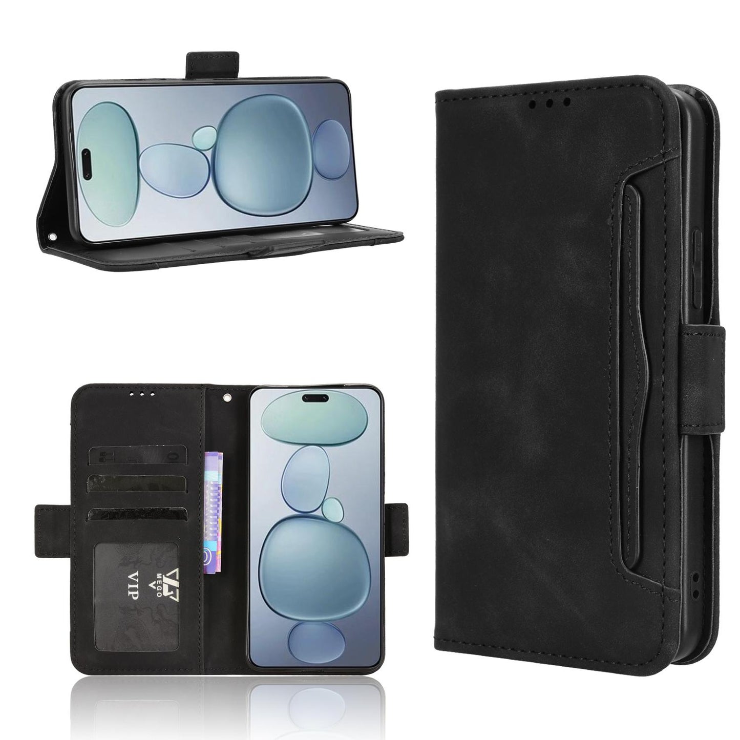 Xiaomi Civi 5 Pro 5G Skin Feel PU Leather Wallet Phone Case with Card Slots, Cash Pocket, Magnetic Closure, Built-In Stand, Full Protection TPU Cover