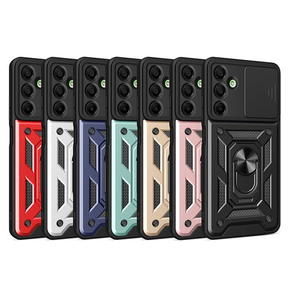 Samsung Galaxy A16 5G Sliding Camera Cover Magnetic Ring Stand Shockproof TPU + PC Protective Phone Case