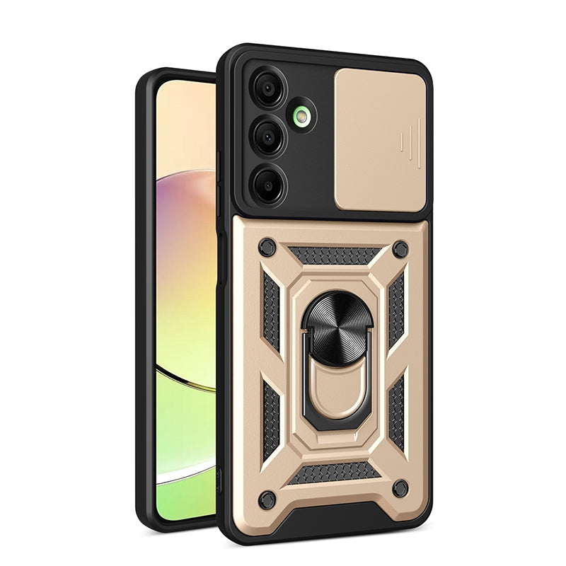 Samsung Galaxy A16 5G Sliding Camera Cover Magnetic Ring Stand Shockproof TPU + PC Protective Phone Case