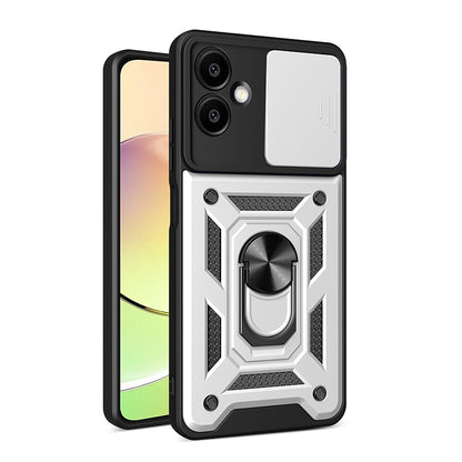 Samsung Galaxy A06 4G Sliding Camera Cover Magnetic Ring Stand Shockproof TPU + PC Protective Phone Case