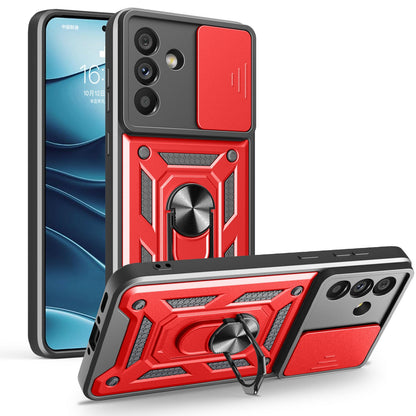 Samsung Galaxy A56 5G Sliding Camera Cover Magnetic Ring Stand Shockproof TPU + PC Protective Phone Case