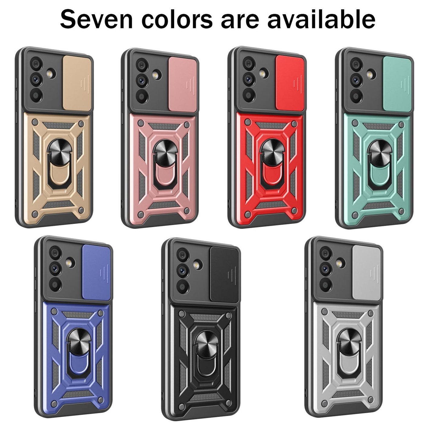 Samsung Galaxy A56 5G Sliding Camera Cover Magnetic Ring Stand Shockproof TPU + PC Protective Phone Case