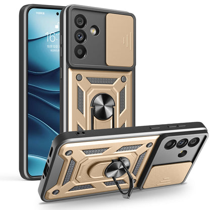 Samsung Galaxy A56 5G Sliding Camera Cover Magnetic Ring Stand Shockproof TPU + PC Protective Phone Case
