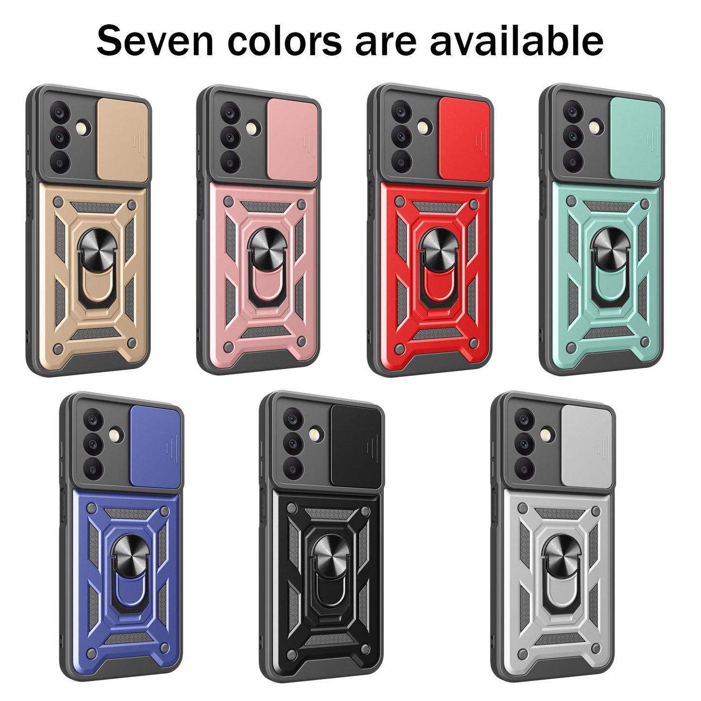 Samsung Galaxy A26 5G Sliding Camera Cover Magnetic Ring Stand Shockproof TPU + PC Protective Phone Case